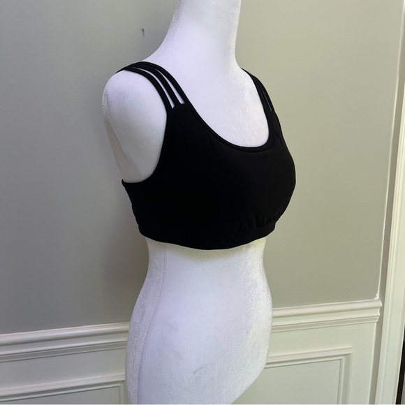 Athleta Black Strappy Sports Bra M - Picture 2 of 8